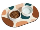 METEOROCK Tappetino Ciotole Gatto Assorbente, 51×30,5 cm Piccolo Tappetino Ciotola Cane Antiscivolo in Colorato, Sottociotola per Cani Adatto per Soggiorno, Giardino
