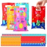 Brencco 50 Sacchettini Compleanno Bambini, Bustine Regalini Fine Festa Bambini Adatto a Ragazzi e Ragazze, Sacchetti Regalo Caramelle, 16.5×25 cm