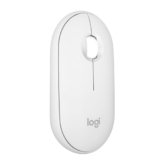 Logitech Pebble Mouse 2 M350s wireless Bluetooth sottile, portatile, leggero, personalizzabile, clic discreti, Easy-Switch per Windows, macOS, iPadOS, Android, Chrome OS – Bianco