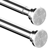 Bastone Tenda a Pressione Bastone Tenda Doccia Bastoni Tende a Pressione Bastone Tenda Estensibile per finestre e bagni, Fissaggio senza trapano né vitio, Diametro 25mm, 48-70cm, Argento(1 Pezzo)