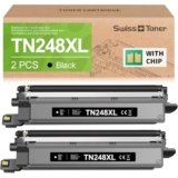 swiss toner TN248XL TN248 Toner Compatibile per Brother MFC-L3740CDWE MFC-L3760CDW DCP-L3560CDW DCP-L3520CDW HL-L3220CWE HL-L3220CW Toner TN 248XL TN 248 (Con Chip, Pak 2)
