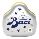 BACI PERUGINA Cioccolatini Fondenti ripieni al Gianduia, Scatola Regalo Latta Bacio 150g