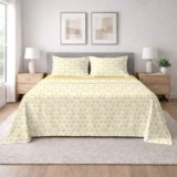 Ruggeri – Set Lenzuola Letto Matrimoniali 4 Pezzi in 100% Cotone di Alta Qualità, Lenzuolo con Angoli 170×200 cm, Lenzuolo Piatto 240×280 cm e 2 Federe 50×80 cm (Ciambelle Gialle, Matrimoniale)