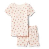 Amazon Essentials Unisex Toddlers’ Baby and Toddlers Unisex Short Sleeve Pajama Set, Peach Strawberry Toss, 3T
