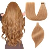 Einbeauty Extension Capelli Veri Biadesive 45cm 40g Marrone Curcuma Invisibile (18 Inch, 30#) – 20 Pezzi