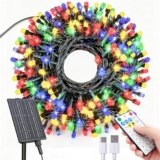 Amzxart Luci Natale Esterno Solare, Catena Luminosa a 300LED, 32M,19 Modalità, Luci di Natale da Esterno, IP65, Impermeabile, Luci Solari da Giardino per Esterni Illuminazione Natalizia, Colorato