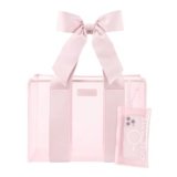 Case-Mate Pink Bow Jelly Tote – Lightweight Tote Bag with Phone Pouch for Women – Waterproof, Tip-Proof, Foldable & Washable – Handbag for Everyday Use, Travel, Pool & Vacation – Large