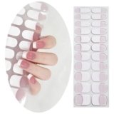 UUDDNN Semi Cured Gel Nail Strips,French Style,Works with Any UV/LED Nail Lamps,Pre-Cured,Salon-Quality,Wallet-Frendly,Long Lasting Nail Wraps, stickers,DIY (Flesh F, Extra Long)