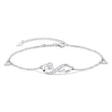 Cheerslife Infinito Amore Cavigliera per Donna Argento Cavigliera Bracciale con Cuore Vuoto Estate Spiaggia Catena Piedi, Regolabile Cavigliera