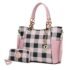 Qiyuer Women Purses And Handbags Set Ladies Top Handle Satchel Tote Shoulder Work Bag With Matching Clutch Wallet 2PCS Pink