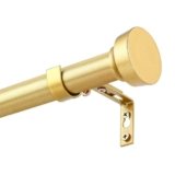 YAJUXIU Rustic Curtain Rod, Industrial Curtain Rods, 30 to 168 Inches, Gold