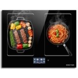 Piano Cottura Induzione 4 Fuochi con TFT Display touchscreen NOXTON, 7200 W Piano Cottura Elettrico 4 Piastre Incasso con Multizona Power-boost Funzione, 60 cm Piastra Induzione con Timer, Pause