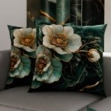PETTI Artigiani Italiani – Coppia di Federe Cuscino 60×60 cm in Microfibra, Cuscini Arredo Camera da Letto, Divano, Salotto, Set 2 Fodere Copricuscino, Federa Floreale 06 19, 100% Made in Italy