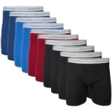 Gildan Men’s Underwear Boxer Briefs, Multipack, Black/Garnet/Royal/Diamond (10-pack), Small