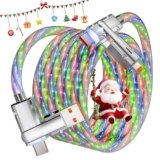 Jogrytece 66W USB C Cable,4 in 1 Charging Cable Fast Charging, 3.3 FT Chubby USB A/C to C/L Multi Charging Cable Christmas Light Phone Charger for iPhone 16/15/14/13 Series/MacBook/iPad Pro