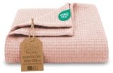 Totsy Baby Coperta neonato cotone a nido d’ape 100×150 cm – Plaid waffle morbido copertina leggera tessuto traspirante telo bambino sottile fasciatura neonati certificazione Oeko-Tex Rosa