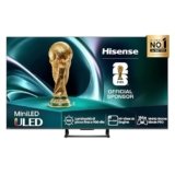 Hisense TV 55″ Mini-LED 144Hz 4K 2025 55U72Q, Smart TV VIDAA U8, Dolby Vision IQ, HDR 10+ Adaptive, 144Hz Game Mode PRO, Dolby Atmos 2.1 con Subwoofer, Alexa Built-in, VIDAA Voice, lativù 4K, 55”