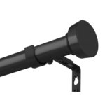 YAJUXIU Rustic Curtain Rod, Industrial Curtain Rods for Windows 144 to 168 Inches, Blackout Wrap Around Curtain Rod, for Indoor and Outdoor, Simple Modern Design, 30 to 168 Inches, Black