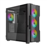 Noua Smash SK100, Case PC Gaming ARGB Mid-Tower E-ATX, 4 Ventole PWM ARGB 120 mm, Supporta Radiatori da 360 mm, Pannello Frontale e Pannello Laterale in Vetro Temperato, Nero