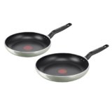Lagostina Matcha, Set di 2 Padelle 24 e 28 cm con rivestimento in Titanio Antiaderente per Tutti i Piani Cottura, Tecnologia Thermo-Signal, Cottura Uniforme