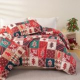 OAITE Christmas Duvet Cover Queen Size – Christmas Holiday Printed Duvet Cover Set – Holiday Bedding Decorations, Includes with 3 Piece (2 Pillow Shams,1 Duvet Cover)
