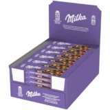 Milka Nocciolato Barretta di Cioccolato al Latte con Nocciole Intere Latte 100% Alpino, Cacao Sostenibile, 30 Barrette da 45g