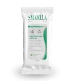 Saugella Attiva, Salviettine Intime Antibatteriche, pH 3.5, con Estratto di Timo, ottimo Post Parto, in Gravidanza, Durante il Ciclo Mestruale, in Palestra o in Viaggio, 15 Salviette Monouso
