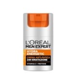 L’Oréal Paris Men Expert Crema Idratante Anti-Fatica Uomo, Pelle Rivitalizzata, Levigata e Idratata, Occhiaie e Rughe Sottili Ridotte, Arricchita con Proteine e Vitamina C, Hydra Energetic, 50 ml