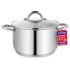 Stainless Steel Stockpot with Tempered Glass Lid 5 Quart, Durable 18/0 Stainless Steel, Impact-Bonded Base for Even Heating, Riveted Handles, Oven & All Stove Compatible, Safe Up To 500°F (260°C)