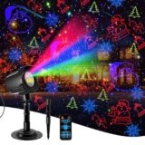 Laser Christmas Projector Lights Outdoor, 2025 Upgraded 3 Color Halloween Light Projector with Christmas Decorative Patterns, Waterproof, Indoor Holiday Decoration, Home Decor, Party, Garden