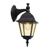 Brilliant 44282/06 Newport – Lampada da esterno in metallo e vetro, E27, 60 W, colore: Nero