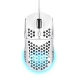 GXTrust 928W Helox Mouse Gaming Superleggero 65g con Filo, Regolazione DPI 200-6400 Sensore Ottico, 6 Pulsanti Programmabili, Illuminazione RGB, Mouse da Gaming per PC Desktop Laptop, Bianco