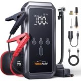 Avviatore Emergenza per Auto con Compressore 150PSI 8000A 21800mAh, YaberAuto Booster Avviamento Auto/Moto (Tutti Gas/10.0L Diesel), 12V Starter Batteria con Ricarica Rapida 18W,Uscita DC 160W,Torcia