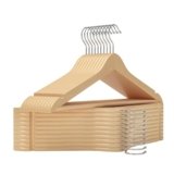 StorageWorks Clothes Hangers, Wooden Hangers 20 Pack for Closet, Wood Hangers for Coats, Shirts, Jackets, Pants, Suits, Natural Wood Color