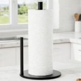 Porta asciugamani di carta Portarotolo da cucina nero, Porta asciugamani di carta in acciaio inossidabile di alta qualità per organizzare il rotolo da cucina, Dispenser per rotolo da appoggio