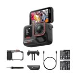 Insta360 Ace Pro 2 Pack Xplorer Grigio: Action Cam 8K Impermeabile, Co-ingegnerizzata con Leica, Sensore 1/1.3″, doppio Chip IA. Superba in Bassa Luce, Audio Superiore, Fotografia urbana e Viaggi.