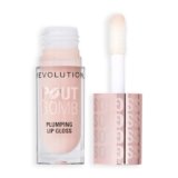 Revolution Beauty, Pout Bomb Gloss Volumizzante per Labbra, Brillantezza Intensa per Labbra Piene e Voluminose con Acido Ialuronico e Peptidi, Vegano e Senza Crudeltà, Nude Latte Trasparente