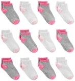 Simple Joys by Carter’s Baby 12- Pack Sock Crew, pink/grey/white, 12-24 Months