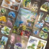 MARCADORUS Scrapbook Stickers for Journaling, 20 Sheets Bullet Journal Stickers, Scrapbook Supplies Featuring Stunning Nature Designs Trees, Landscapes, Journaling Supplies for Flowers.
