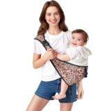 Baby Sling Carrier with Hip Seat – Adjustable & Safety Certified, Ergonomic Non-Slip Design for Newborn to Toddler (0-36 Months) – Carrying 8-35lbs Leopard
