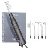 GESS Darsonval 5 in 1 – Asta ad alta frequenza per Capelli e Viso, Gas Argon e Gas Neon, Rimozione dell’Acne, Prevenzione della caduta dei capelli, Rafforzamento della pelle, High Frequency Wand