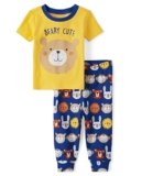 The Children’s Place,Short Sleeve Top and Pants 2 Piece Pajama Sets,EDGE BLUE,0-3 MONTHS