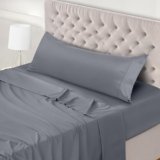 Utopia Bedding – Set Lenzuola Letto Matrimoniali 3 Pezzi 135×190 cm – Spazzolata Poliestre di Microfibra – Oeko-Tex Certificato – Lenzuolo con Angoli, Lenzuolo Piatto e 1 Federa 45×155, Grigio