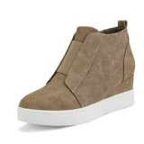 DREAM PAIRS Women’s Platform Wedge Sneakers Ankle Booties,Size 9,Taupe,WEDGE-SNKR-1