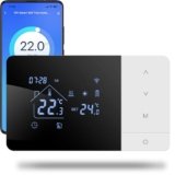 Termostato Wi-Fi a batteria con 2 fili, controllare per la caldaia a gas, termostato Tuya programmabile giornalmente, compatibile con controllo vocale di Google e Alexa.W506 3A