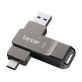 Lexar D40E 64 GB Dual Drive USB 3.2 Gen 1 Type-C Jump Drive, unità flash USB-C con alloggiamento in metallo e design girevole,Grigio Titanio
