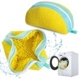 2 Pack Shoe Laundry Bag – Reusable Shoe Cleaning Bag for Washer and Dryer – Durable Zipper – Yellow