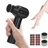 Electric Callus Remover for Feet Rechargeable Foot File 2 in 1 Electric Foot Callus Remover Adjustable Speed Foot Scrubber for Dead Skin, Pedicure Tools with 20 Sandpaper Discs (Black)