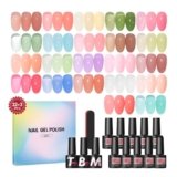 COSCELIA Smalto Semipermanente per Unghie Traslucido 22 Colori Chiaro Rosa Nudo Marrone Blu Verde Smalto per Unghie Gel con Base Top Coat
