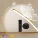 Modern Butterfly Arc Floor Lamp – Dimmable 2000 Lumens Arched Floor Lamp with Remote Control, 3 Color Modes & Foot Switch, Elegant Arc Floor Lamps for Living Room, Bedroom, Office Decor (Gold)